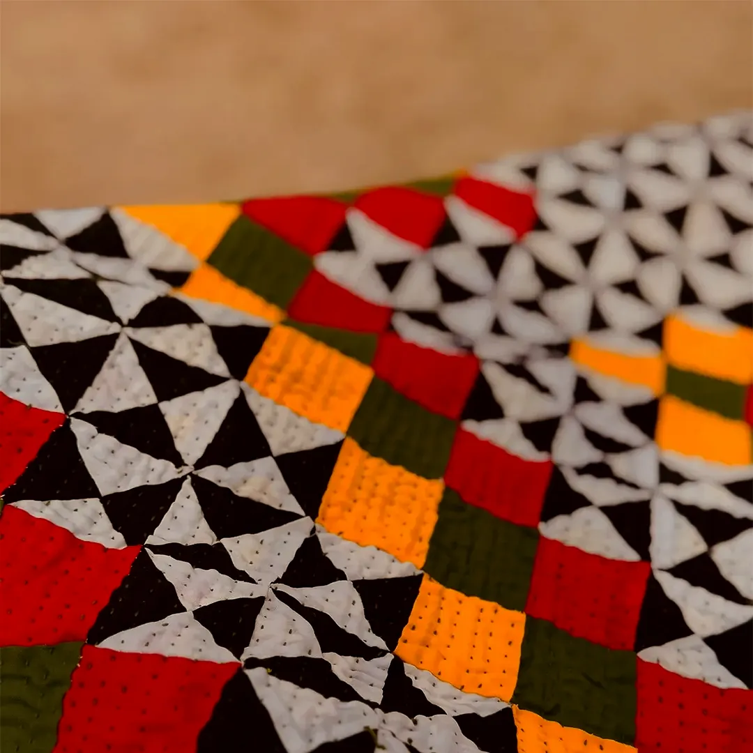 A hand-pieced Sindhi rilli quilt
